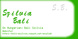 szilvia bali business card